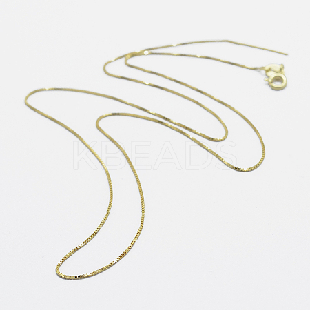 925 Sterling Silver Box Chain Necklaces STER-F039-45cm-05G-1