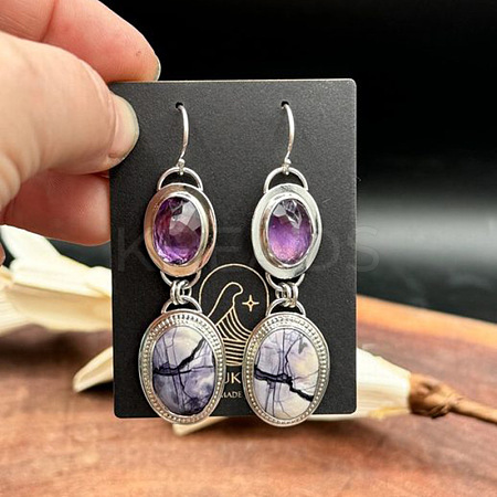 Alloy Enamel Dangle Earrings FS-WG6E131-02-1