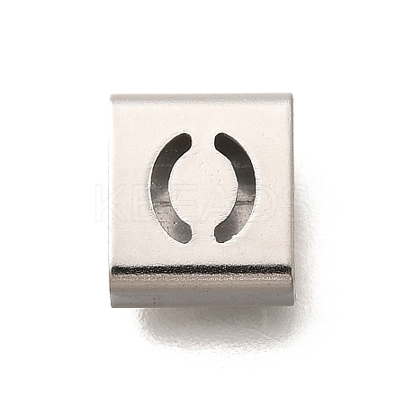 Letter Style 304 Stainless Steel Square Slide Charms STAS-L132-26O-1
