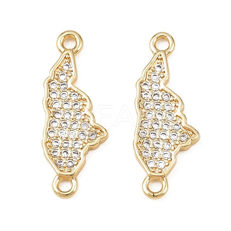 Brass Micro Pave Cubic Zirconia Map of Honduras Connector Charms KK-B161-09G-1