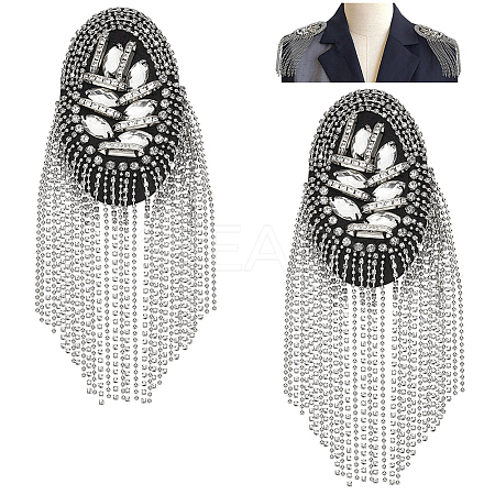 Fashion Iron Chain Tassel Epaulettes AJEW-WH0419-15P-1