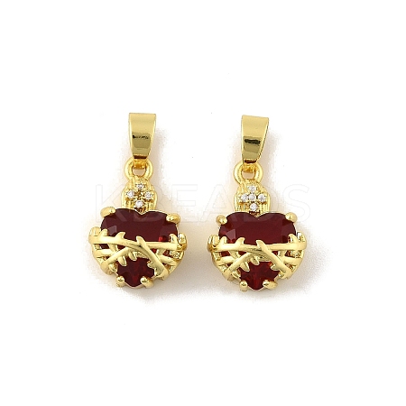 Brass Micro Pave Cubic Zirconia Pendants KK-F900-03G-1