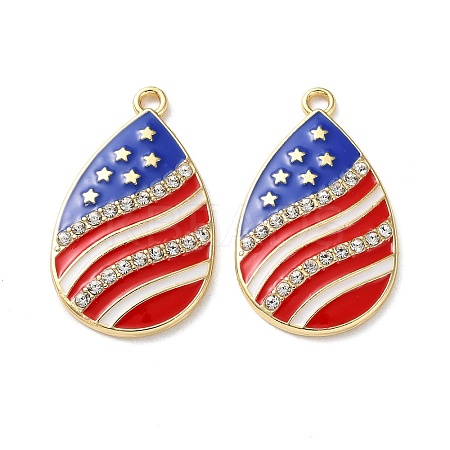 Independence Day Alloy Enamel Pendants ENAM-I069-01G-01-1