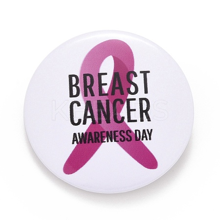 Breast Cancer Awareness Month Tinplate Brooch Pin LS-JEWB-G016-01P-05-1