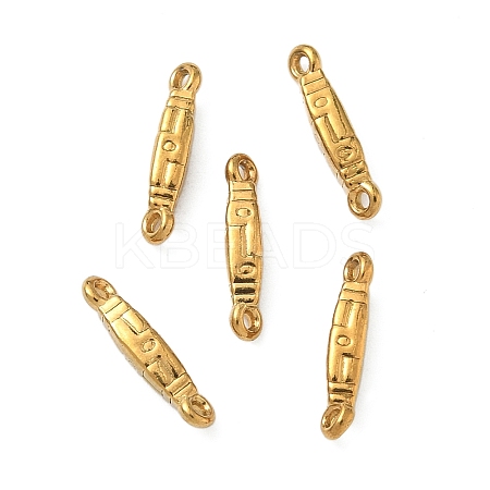 304 Stainless Steel Textured Rectangle Links Connector Charms STAS-D211-01A-G-1