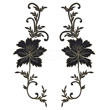 Peony Polyester Embroidery Ornament Accessories PATC-WH0008-04A-1