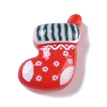 Opaque Christmas Theme Resin Cabochons RESI-H162-06B-1