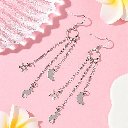 304 Stainless Steel Dangle Earrings EJEW-JE06591-02-1