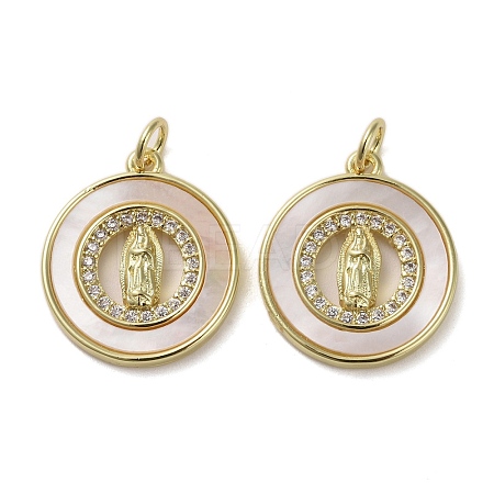 Brass Micro Pave Clear Cubic Zirconia Pendants KK-H466-06G-1