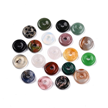 Natural & Synthetic Mixed Stone Donut Charms G-N344-38A-1