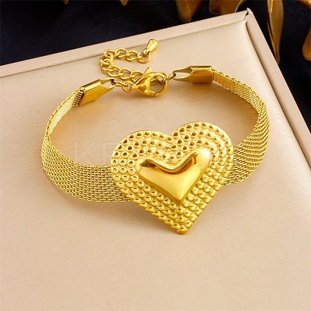 304 Stainless Steel Mesh Chain Bracelets for Women FS-WG37C51-03-1