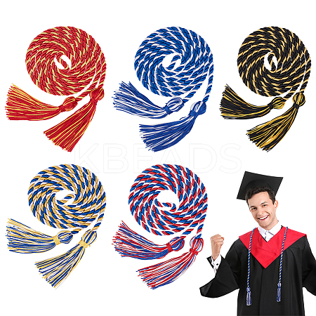 5Pcs 5 Colors Polyester Graduation Tassels AJEW-BC0010-11-1