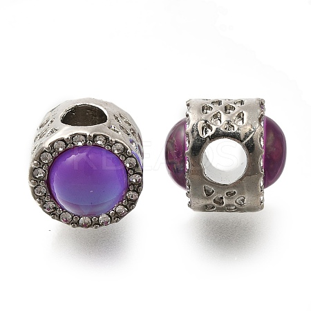 Rack Plating Alloy European Beads FIND-H005-02P-01-1