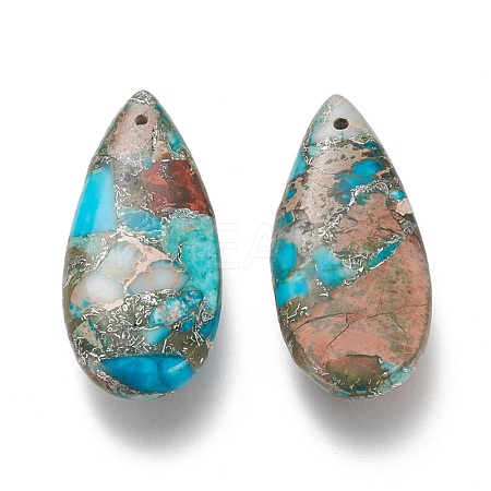 Assembled Synthetic Turquoise and Imperial Jasper Pendants X-G-K309-01-1