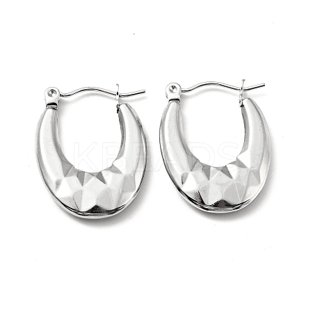 304 Stainless Steel Chunky Oval Hoop Earrings for Women EJEW-A076-06P-1