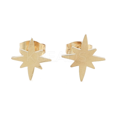 PVD Vacuum Plating 304 Stainless Steel Stud Earrings for Women EJEW-A048-10G-1