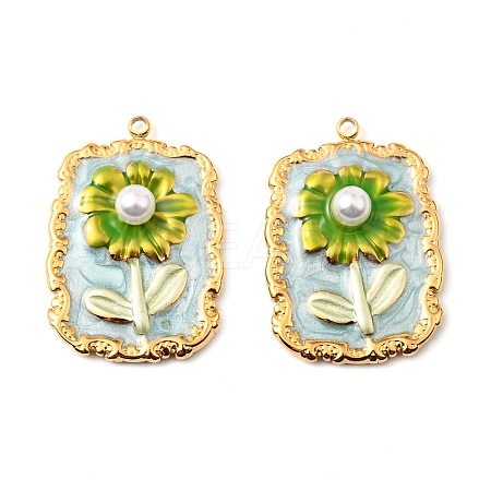 304 Stainless Steel Enamel Pendants STAS-Z145-11G-03-1