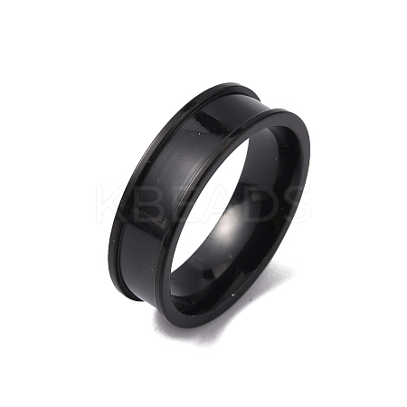 201 Stainless Steel Grooved Finger Ring Settings STAS-WH0027-27B-EB-1