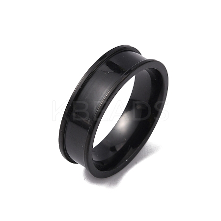 201 Stainless Steel Grooved Finger Ring Settings STAS-WH0027-27B-EB-1