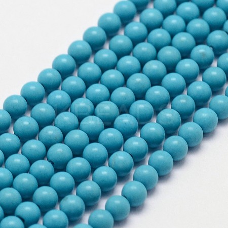 Synthetic Turquoise Beads Strands G-N0210-02-3mm-1