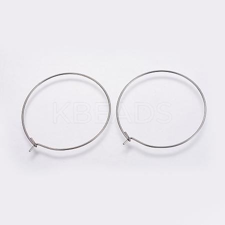 316 Surgical Stainless Steel Hoop Earrings Findings LS-X-STAS-K146-039-35mm-1