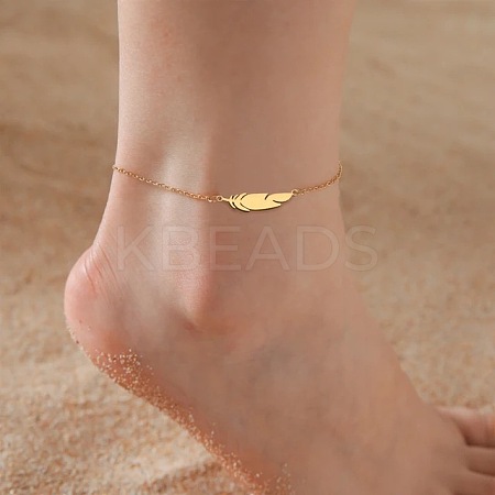 Feather 201 Stainless Steel Link Anklets for Women FS-WGD6197-02-1
