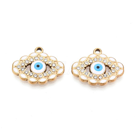 304 Stainless Steel Rhinestone Pendants STAS-N110-49A-G-1