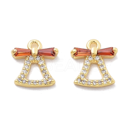 Brass Micro Pave Cubic Zirconia Pendants KK-B134-37G-1