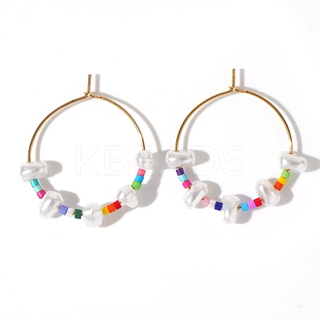 Mixed Rice Bead Vintage Imitation Pearl Earrings for Sophisticated Style DH7154-7-1