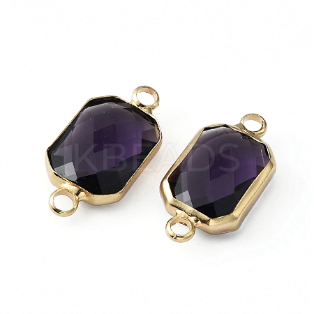 Glass Connector Charms GLAA-WH0036-16J-1
