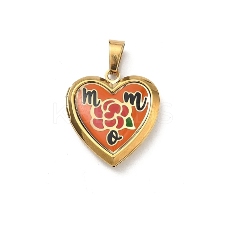 304 Stainless Steel Locket Pendants STAS-H255-02G-02-1