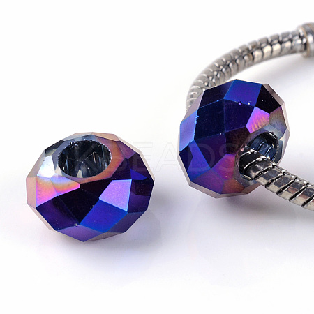 Electroplate Glass European Beads LS-X-EGLA-S132-03E-1