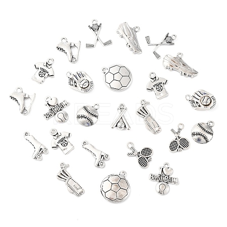 48Pcs 12 Styles Tibetan Style Alloy Pendants TIBE-FP0001-15-1