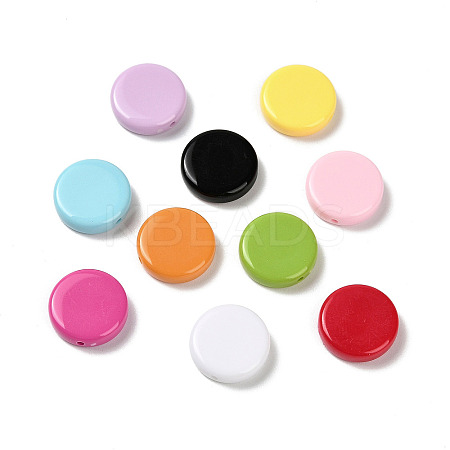 Opaque & Baking Paint Acrylic Beads OACR-G049-04-1