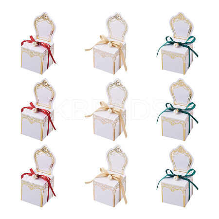 30 Sets 3 Colors Chair Shape Romantic Wedding Candy Box CON-FW0001-01-1