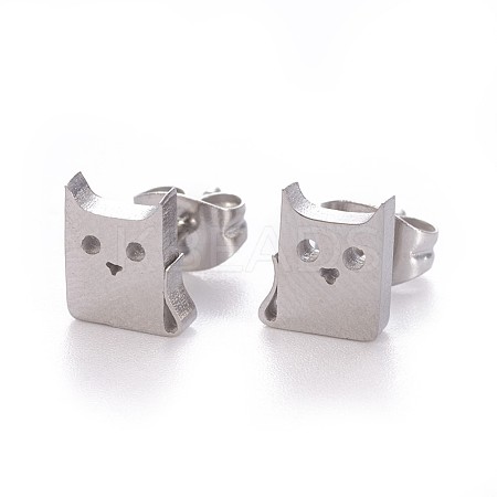 304 Stainless Steel Stud Earrings X-EJEW-F227-15P-1