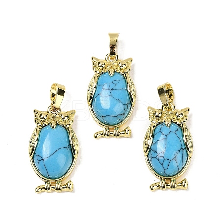Synthetic Turquoise Pendant KK-F887-02G-12-1