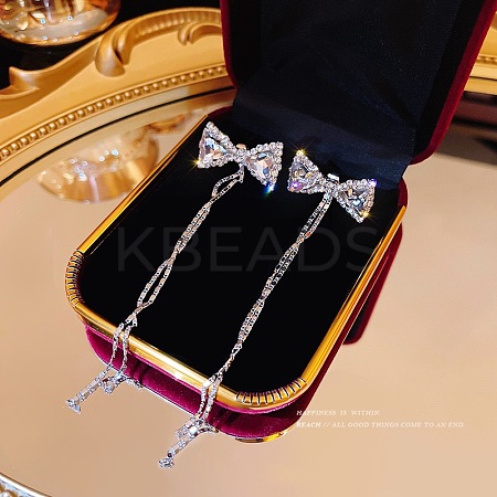 Imitation Pearl Tassel Dangle Earrings DX8372-15-1