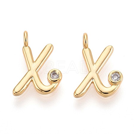 Brass Micro Pave Cubic Zirconia Charms KK-N263-97G-X-1
