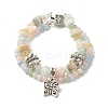 Natural Morganite Chip Beads Multi-strand Bracelet BJEW-JB07052-05-1