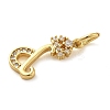 Brass Micro Pave Cubic Zirconia Pendants KK-M273-01G-D-2