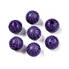 Halloween Printed Spider Webs Colored Wood European Beads WOOD-K007-04B-1