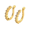 Brass Micro Pave Cubic Zirconia Cuff Earrings EJEW-C104-138G-1