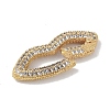 Rack Plating Brass Micro Pave Cubic Zirconia Twister Clasps KK-NH0002-17G-01-2
