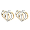 304 Stainless Steel Two Tone Stud Earrings EJEW-P335-01A-2