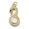 Brass Micro Pave Cubic Zirconia Pendants KK-Q808-22G-1
