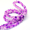 Baking Paint Transparent Crackle Glass Round Bead Strands DGLA-Q018-4mm-24-3