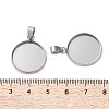 304 Stainless Steel Pendant Cabochon Settings STAS-L282-010P-07-3