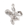 Brass Pave Clear Cubic Zirconia Connector Charms KK-Z061-04P-1