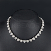1Pc Heart Zinc Alloy Crystal Rhinestone Cup Chain Tennis Necklaces for Women NJEW-SP0001-06P-4